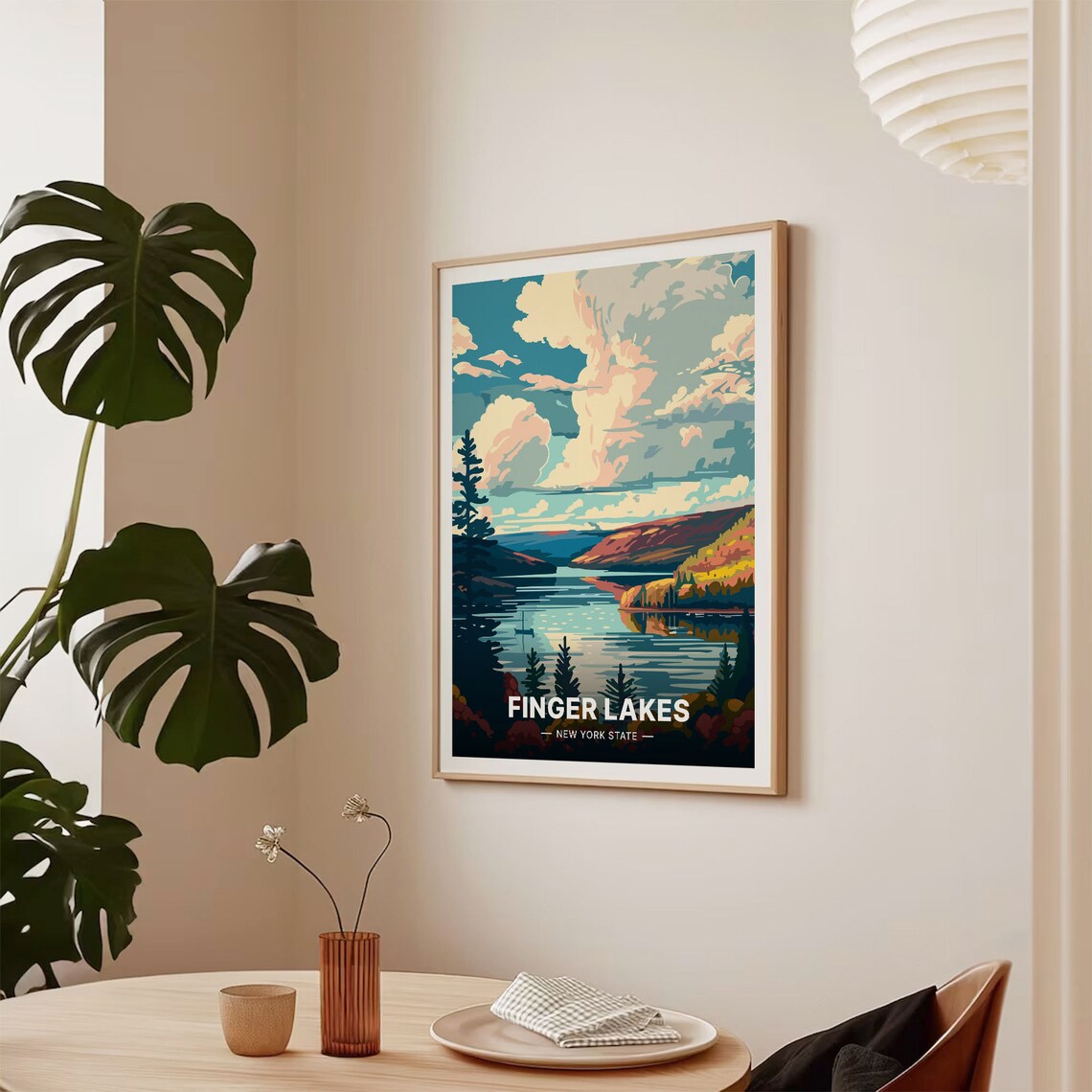 Finger Lakes New York Travel Poster, Scenic View - Image 2