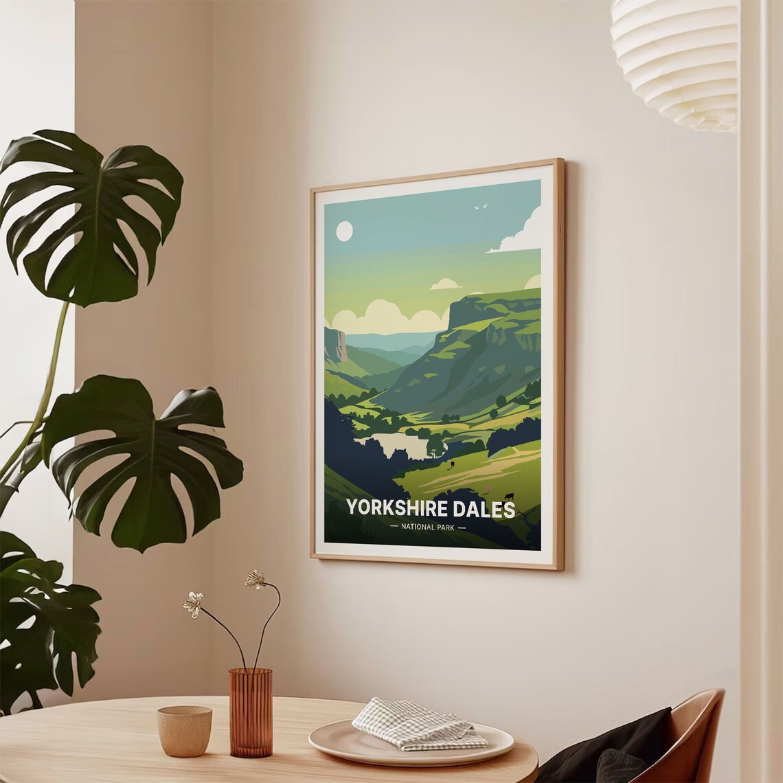 Yorkshire Dales National Park Rolling Green Hills Scenic Travel Poster - Image 2
