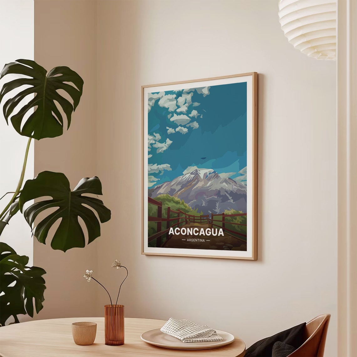 Aconcagua Argentina High Snowy Peak Mountain Trail Andes Poster - Image 2