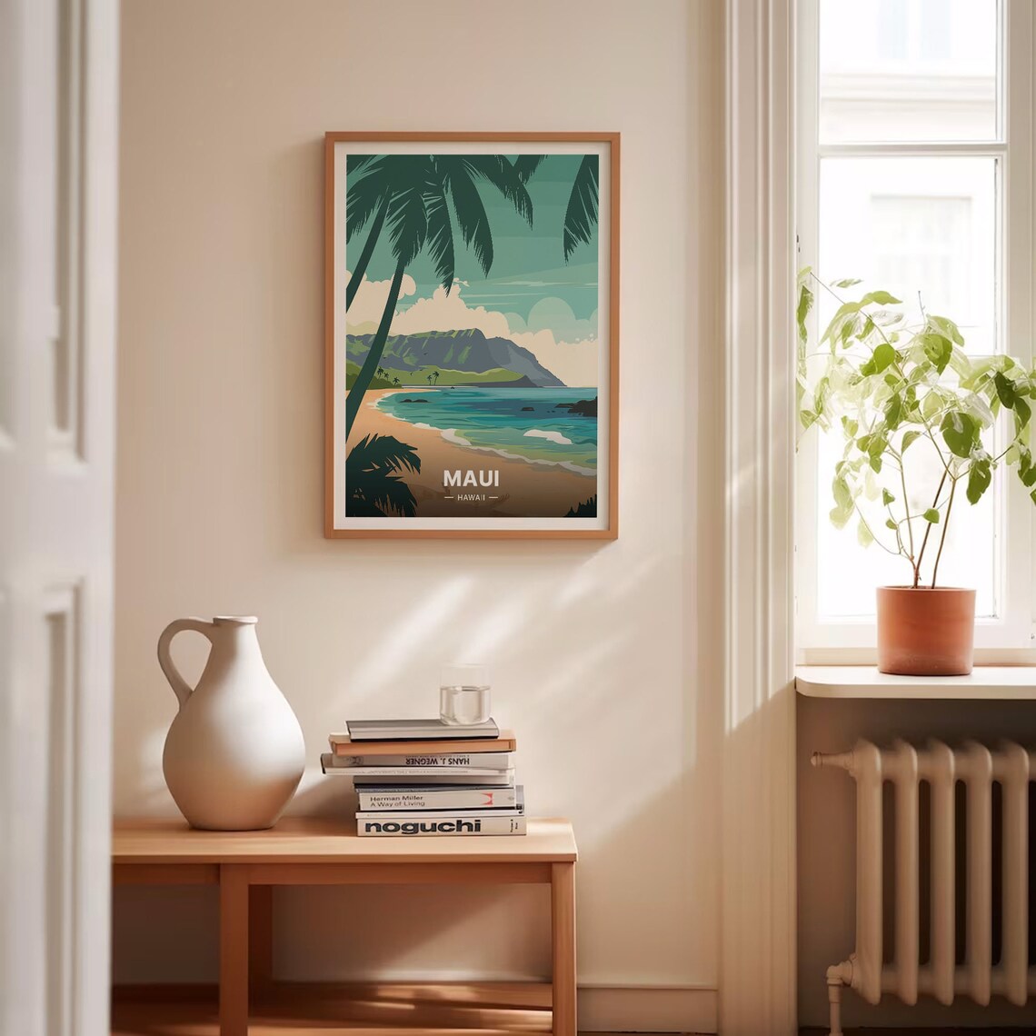 Maui Hawaii Tropical Beach Palms Volcanic Island Coast Travel Poster - Image 4