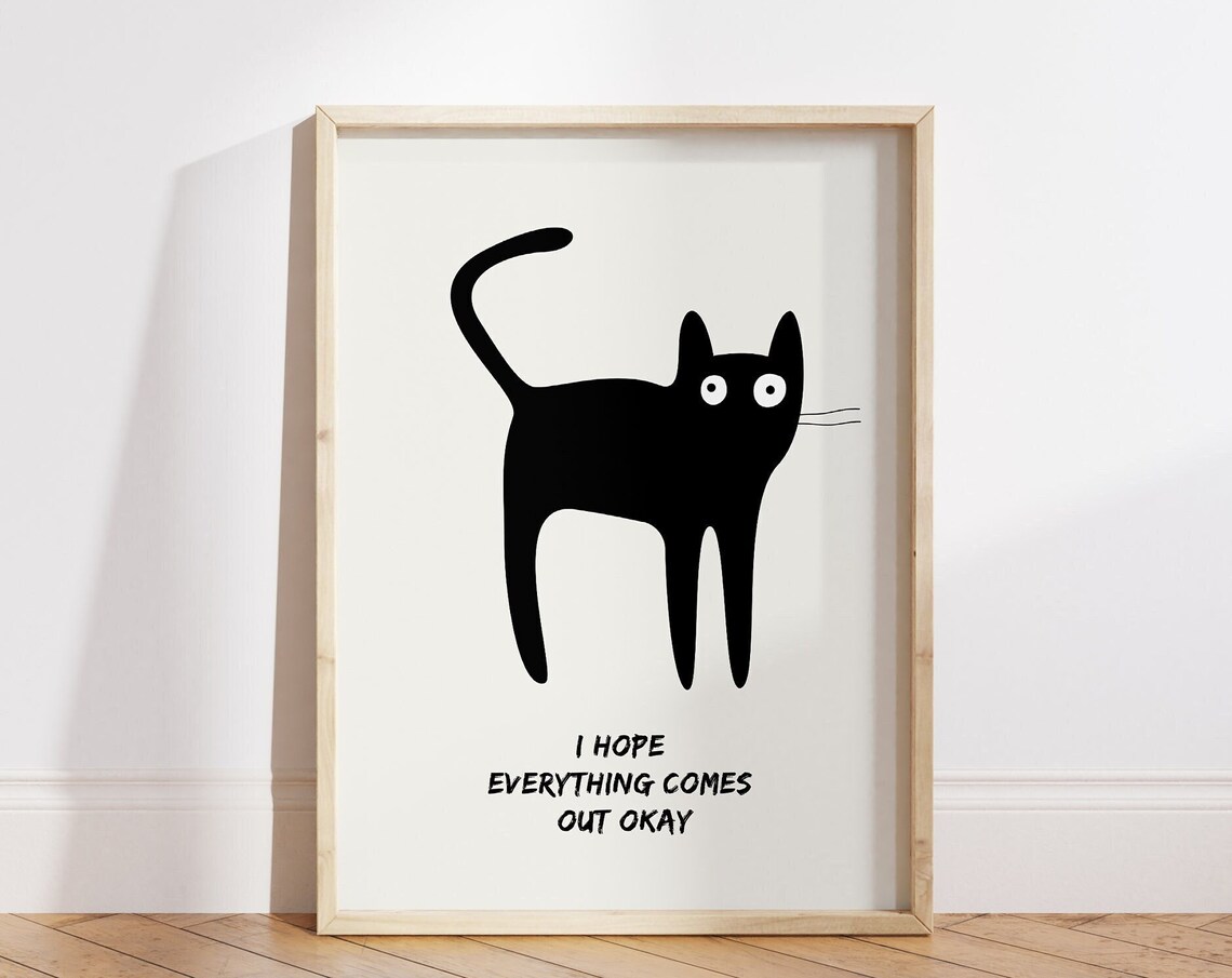 I Hope Everything Comes Out Ok Toilet Cat Art - Image 6