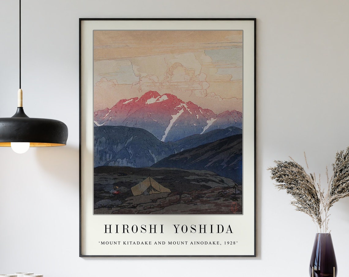 Hiroshi Yoshida Mount Kitadake And Ainodake 1928 Woodblock Poster - Image 3