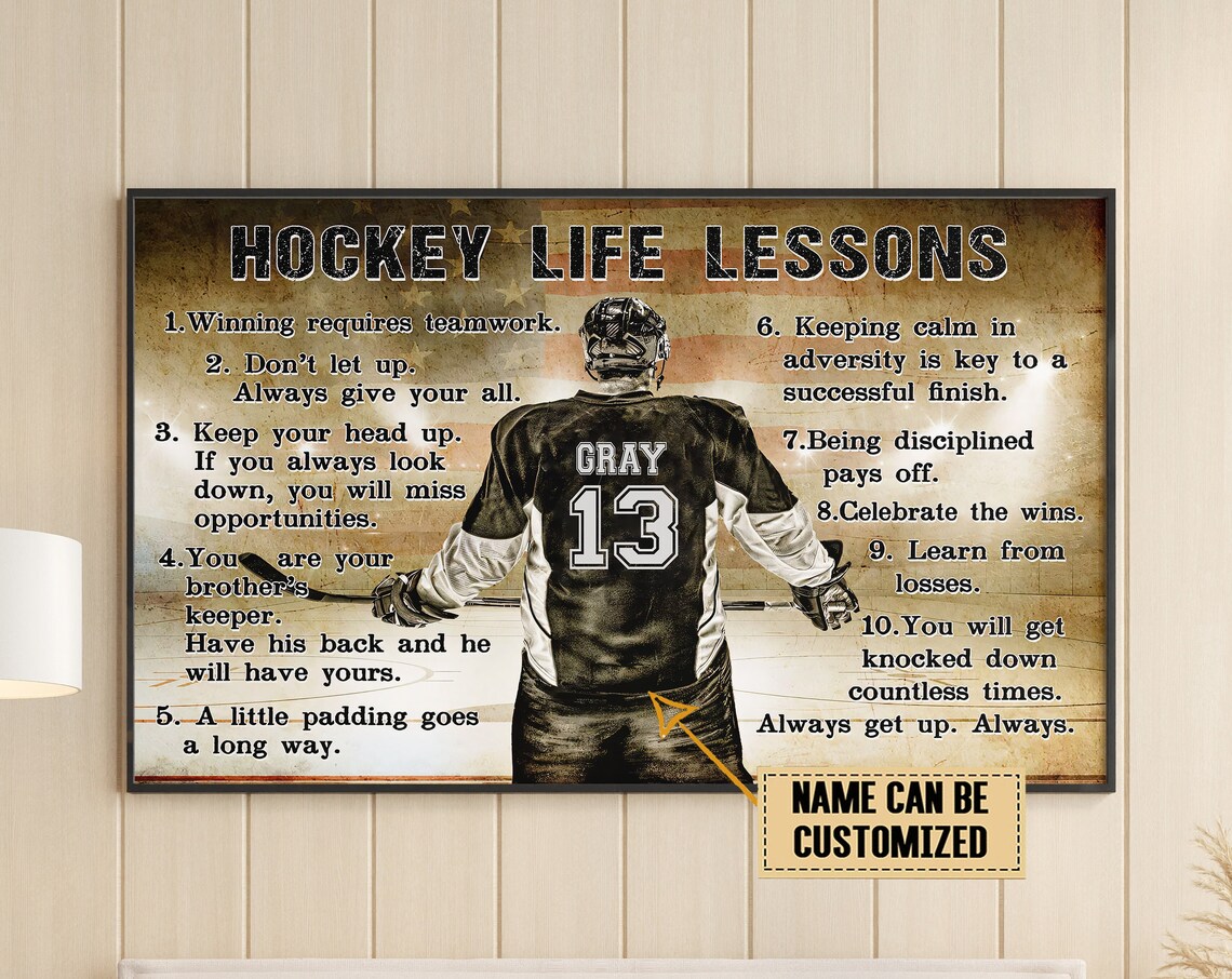 Personalized Hockey Life Lessons, Custom Poster