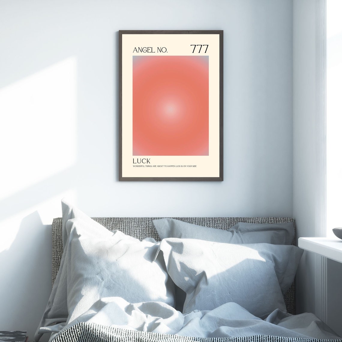 Angel Number 777 Spiritual Aura Poster Colourful Art Print Angel Number Wall Art Energy Wall Art Spiritual Poster - Image 2