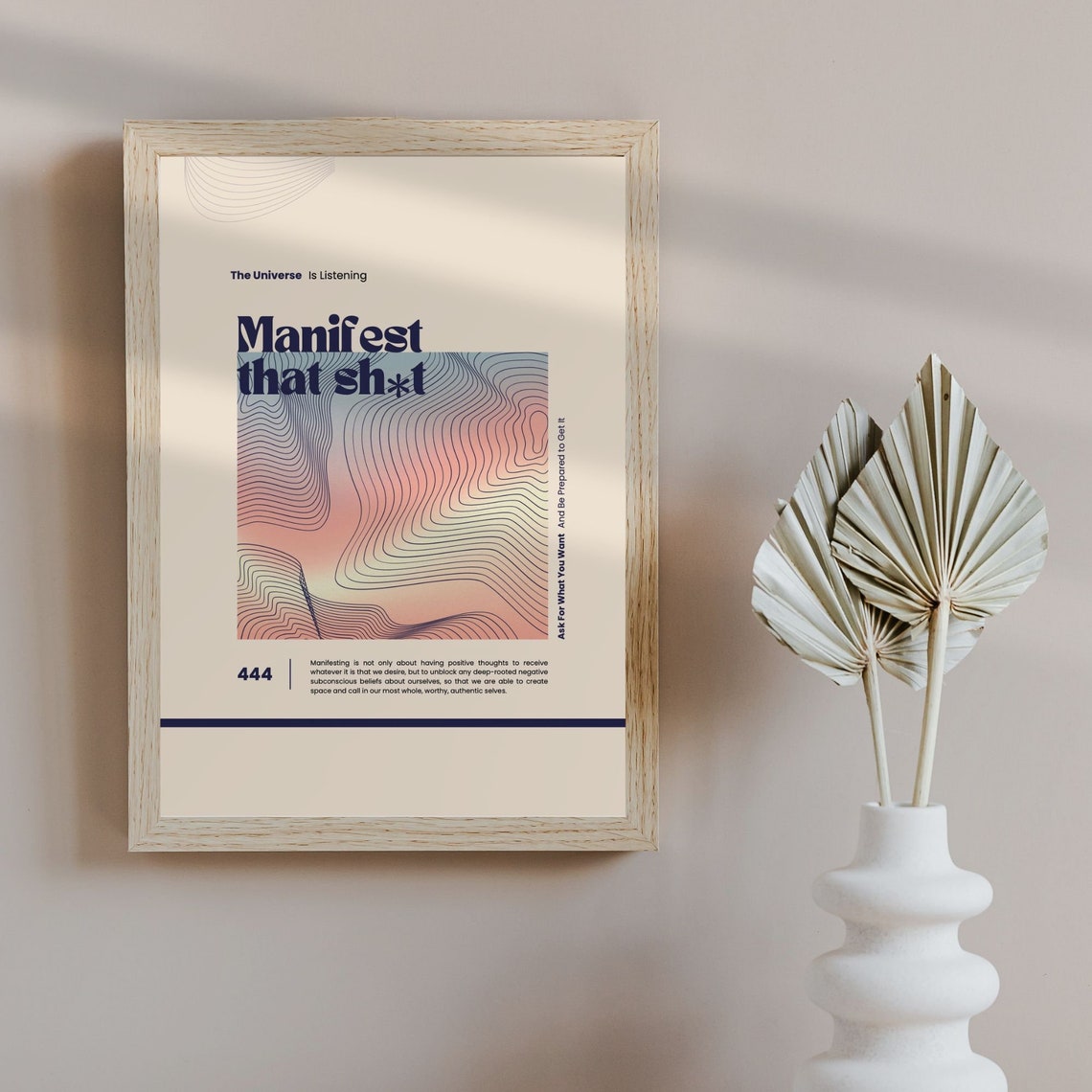 Manifest That Sh*t Funny Retro Manifestation Energy Quote Poster - Image 4