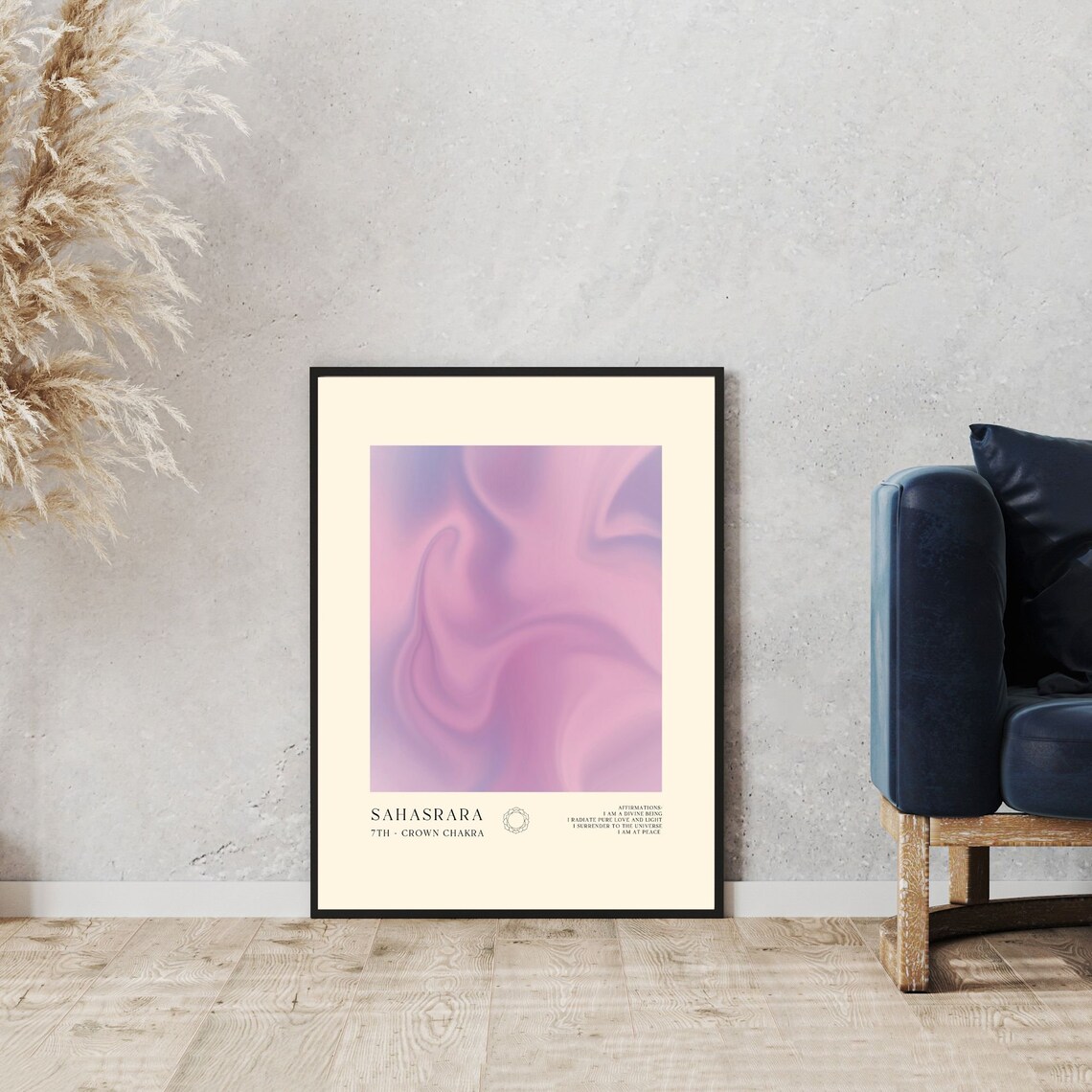 Sahasrara Crown Chakra Purple Aura Spiritual Meditation Yoga Poster - Image 3