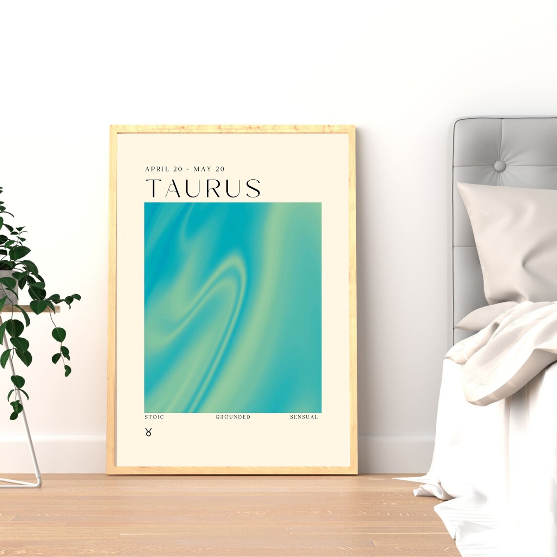 Taurus Zodiac Sign Aura Gradient Astrology Star Sign Poster April May