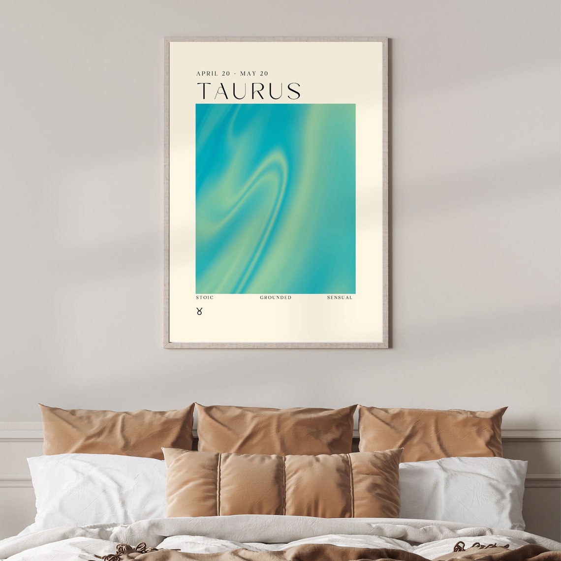 Taurus Zodiac Sign Aura Gradient Astrology Star Sign Poster April May - Image 4