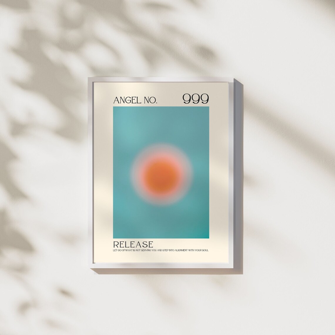 Angel Number 999 Teal Aura Release Spiritual Affirmation Poster - Image 4