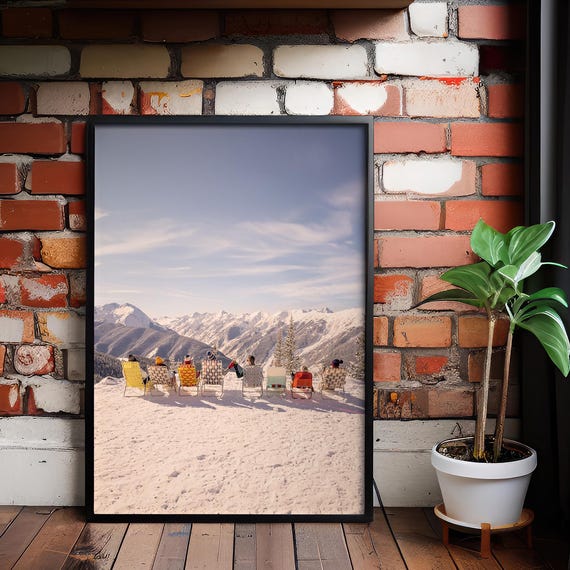 Vintage Apres Ski Photo Print Lodge Wall Decor Ready To Hang
