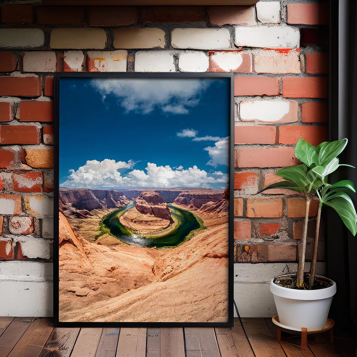 Horseshoe Bend Colorado River Canyon Dramatic Landscape Photo Poster