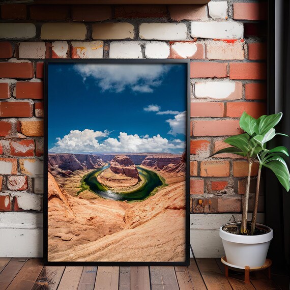 Horseshoe Bend Colorado River Canyon Dramatic Landscape Photo Poster