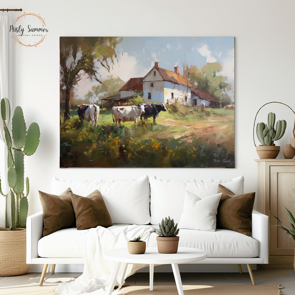 Rustic Impressions Impressionist Print On For Farmhouse Wall Art Country Home Decor Or Rustic Living Room Large Wall Art For Farm - Image 3
