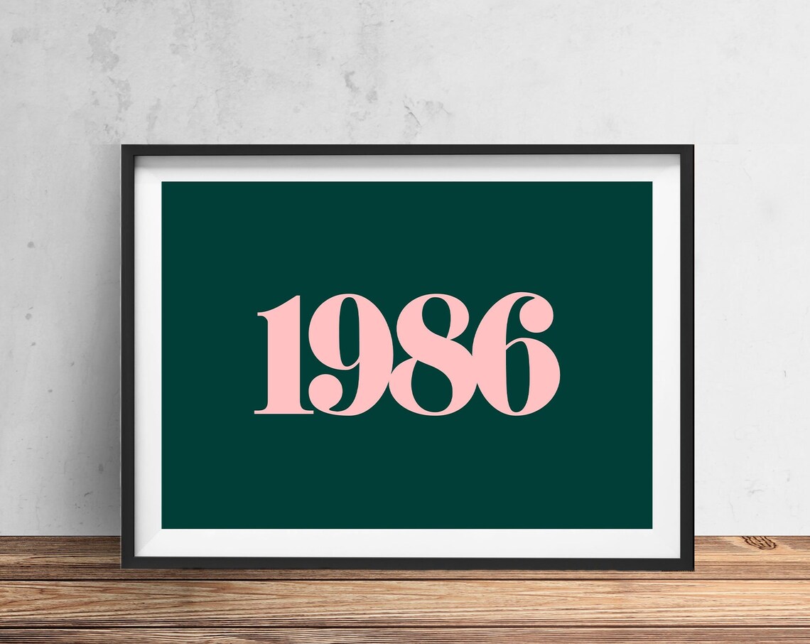 Custom Year Typography - Personalised Year Poster