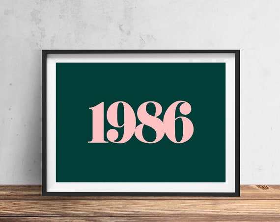 Custom Year Typography - Personalised Year Poster
