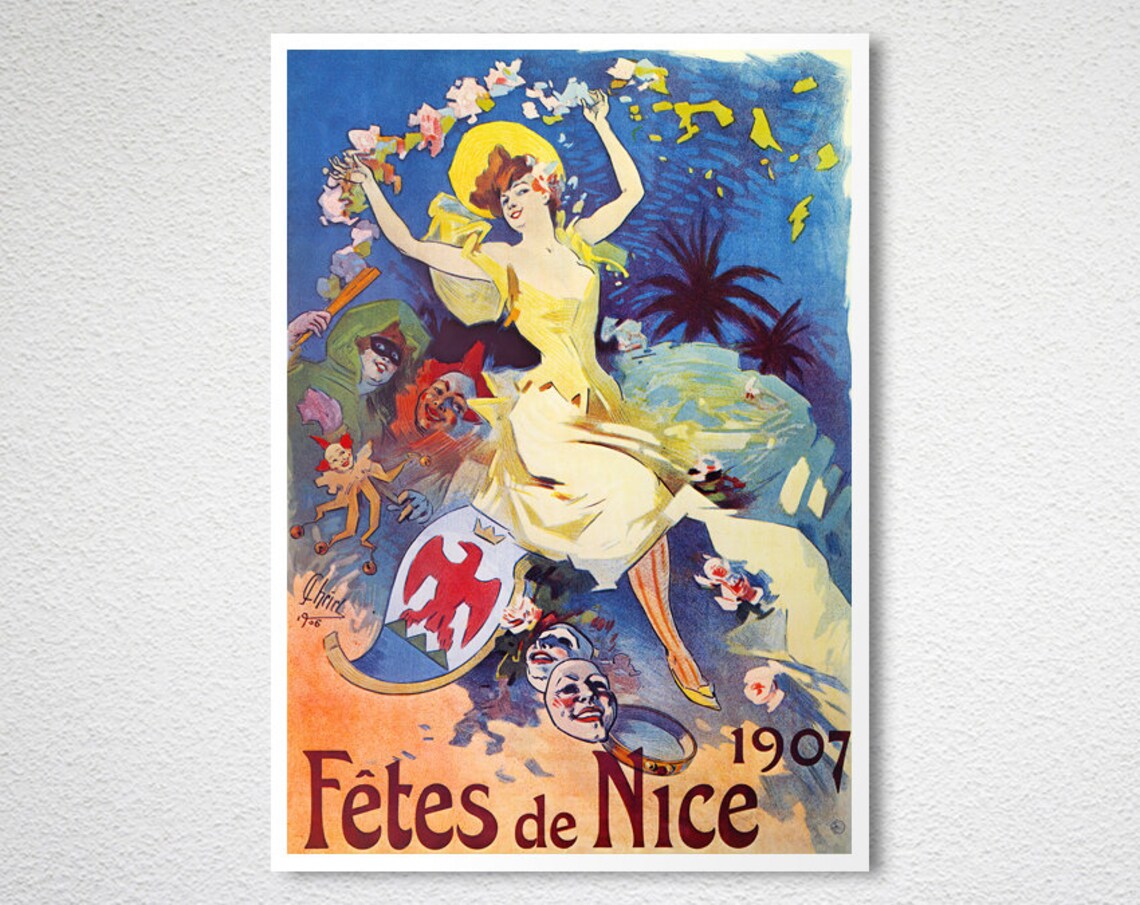 Fetes De Nice France Vintage Travel Poster - Image 2
