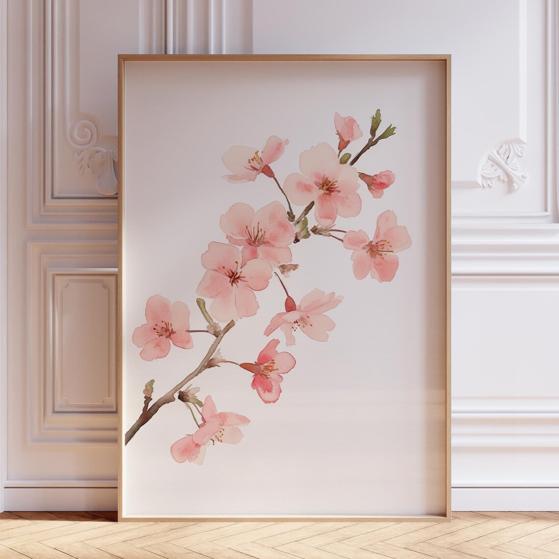 Japanese Cherry Blossom Art Print, Floral Tree