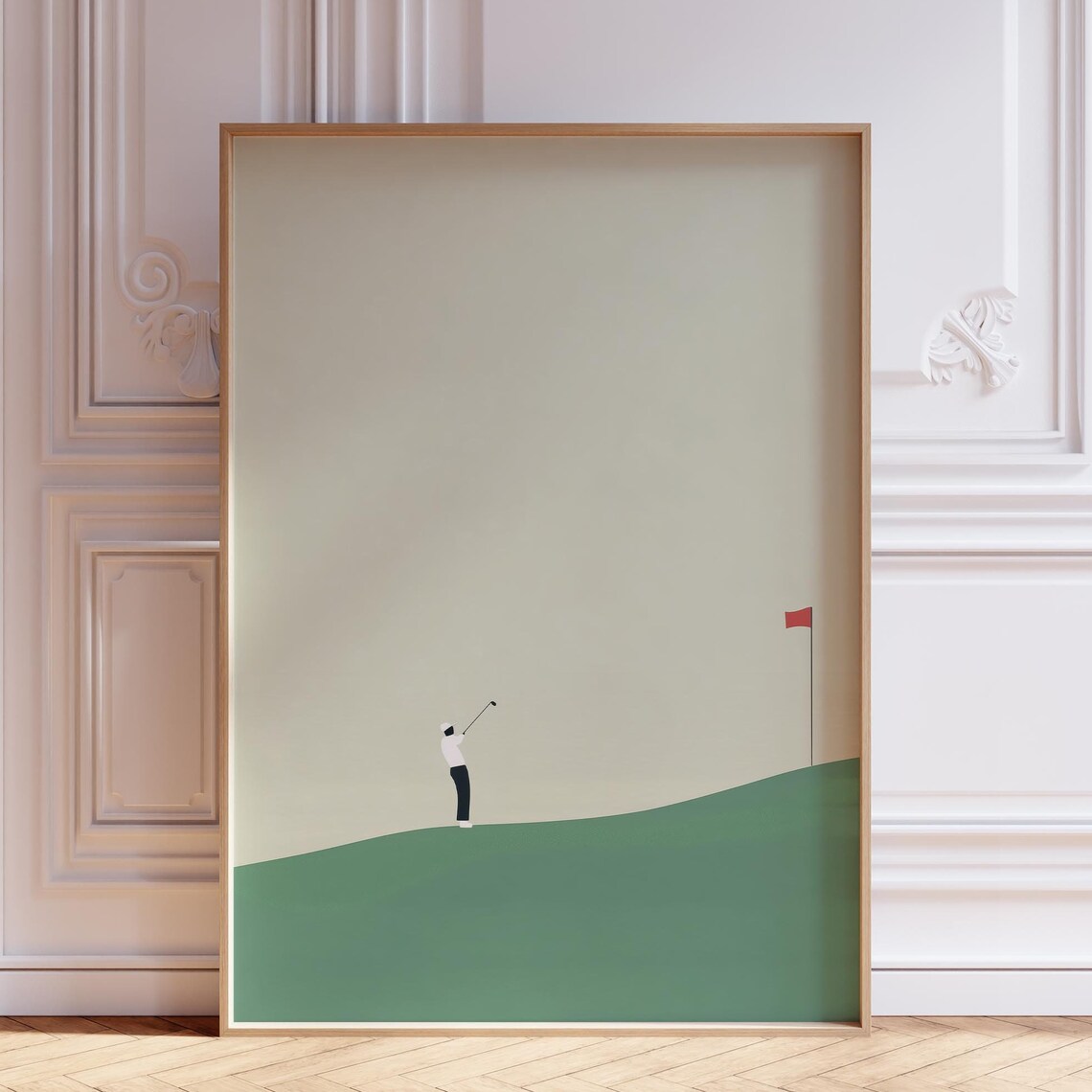 Golf Minimalist Poster, Retro Office Wall Art