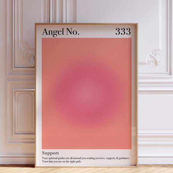 Angel Number 333 Support Pink Aura Spiritual Guidance Poster