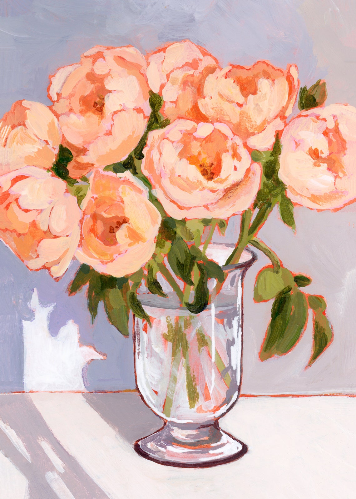 Peonies Painting Peonies In Vase Flower Art Prints Flower Wall Art Flower Bouquet Wall Art Floral Print Peonies Flower Painting - Image 2