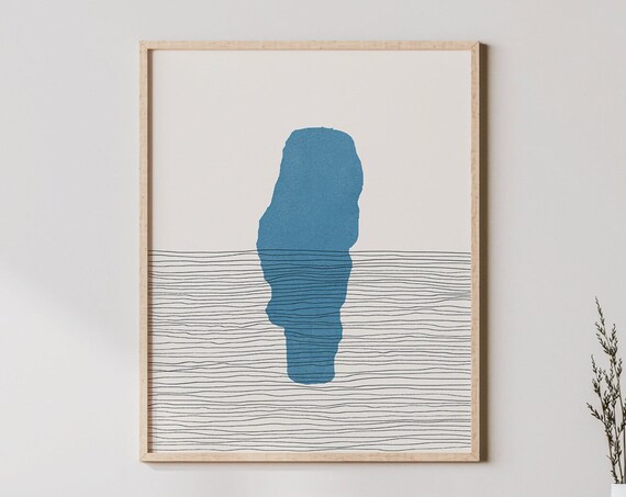 Bear Lake Art Boho Print Idaho Lakehouse Decor Wall Map