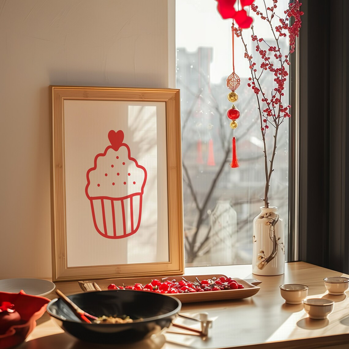 Minimalist Cupcake Kitchen Decor, Playful Poster - Image 2