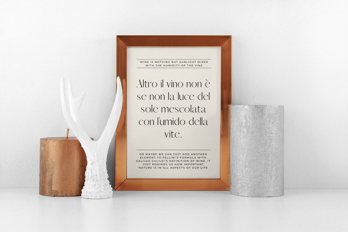 Italian Wine Quote, Minimalist Decor Wall Art Print - Image 2