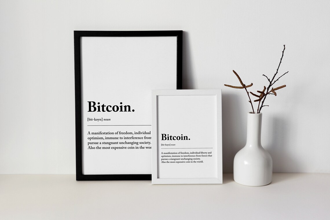 Bitcoin Definition Freedom Optimism Minimalist Crypto Wall Poster - Image 2