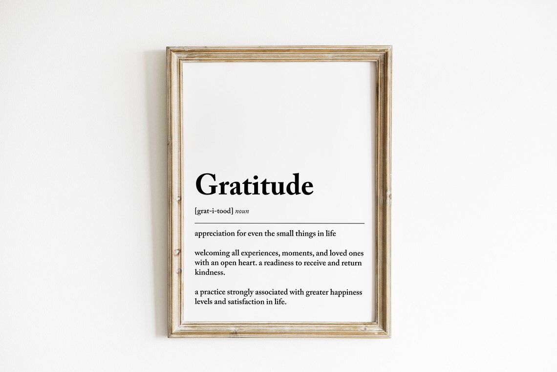 Gratitude Definition, Inspirational Thanksgiving Decor