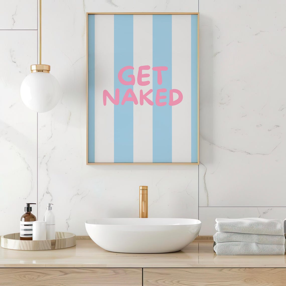 Get Naked - Minimalist Bathroom Sign - Image 2
