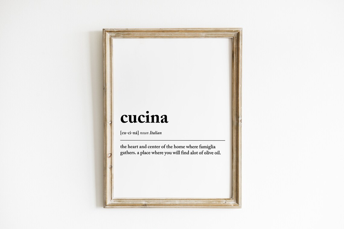 Italian Definition Print, Minimalist Decor