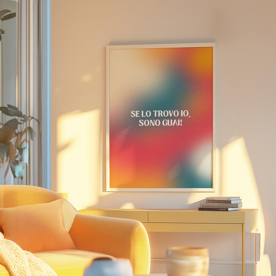 Colorful Abstract Italian Quote, Funny Home Decor - Image 2