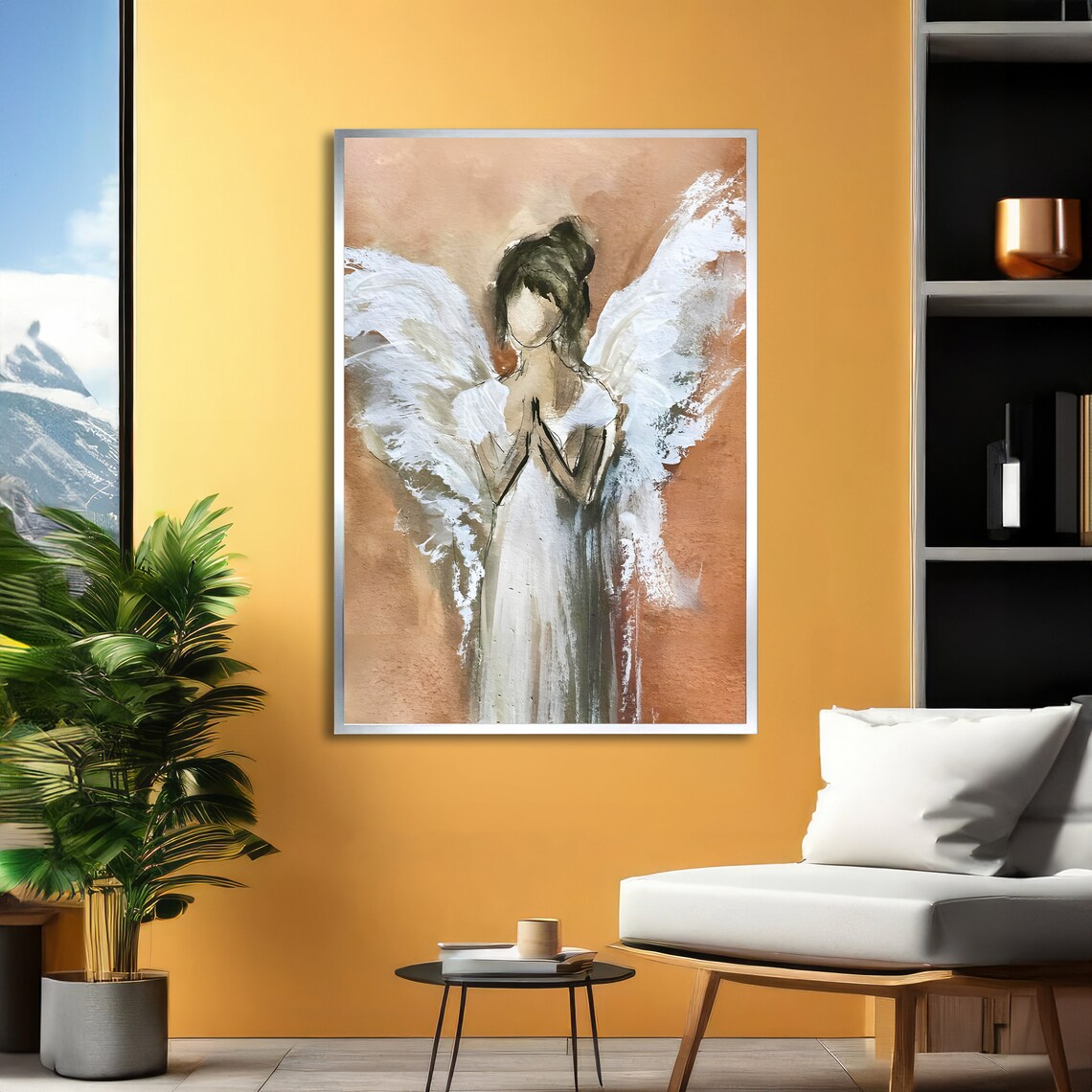 Guardian Angel Serene Watercolor Wings Heavenly Peaceful Art Poster - Image 4