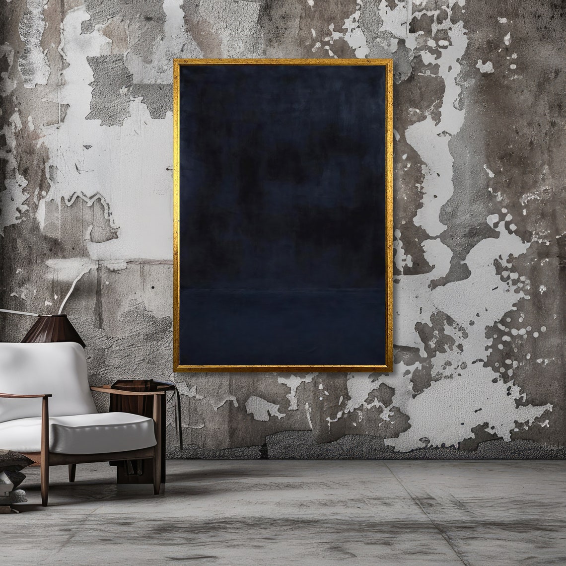 Midnight Blue Mark Rothko Inspired Dark Abstract Night Sky Art Poster - Image 4
