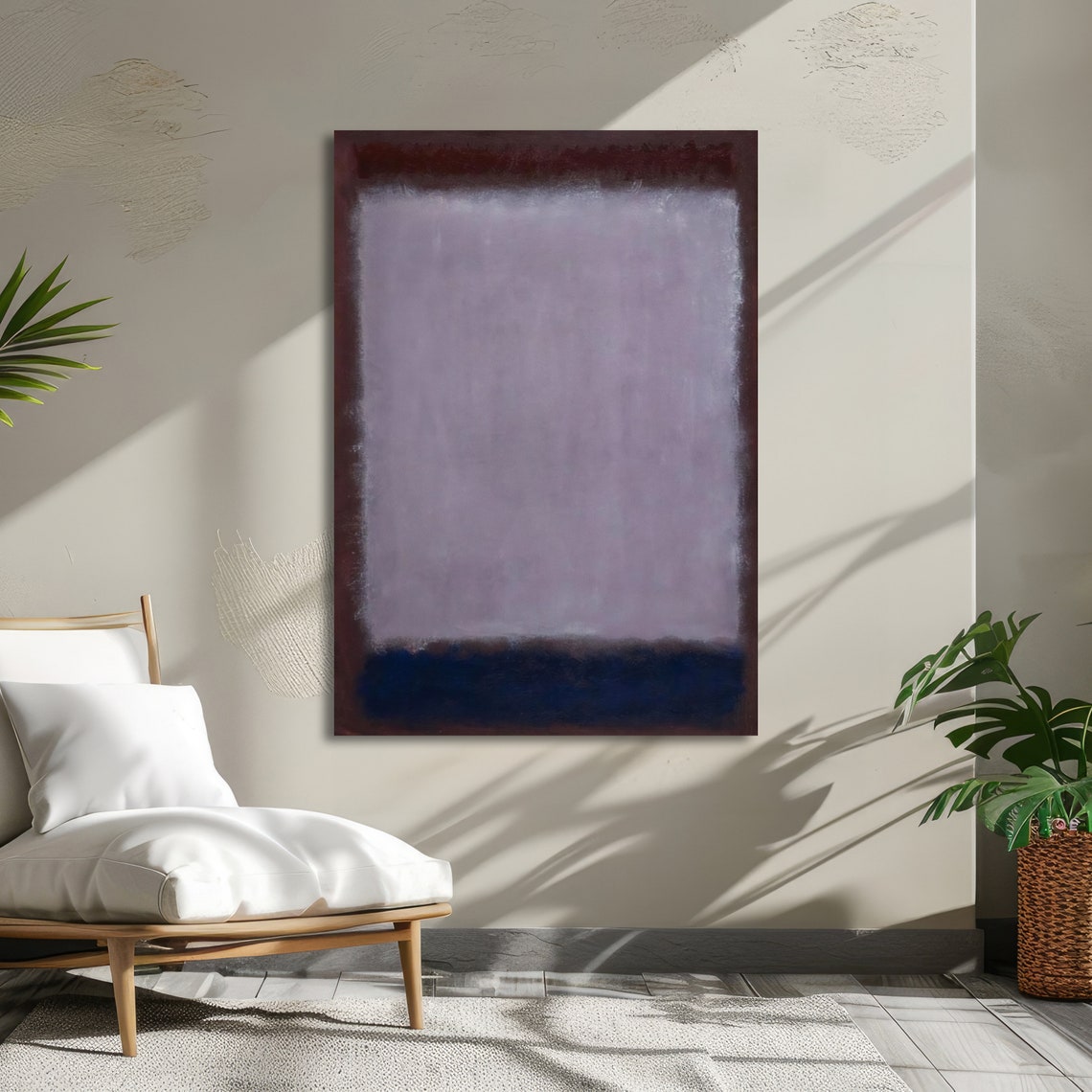Muted Lavender Purple and Navy Rothko-Inspired Artwork Poster - Image 5