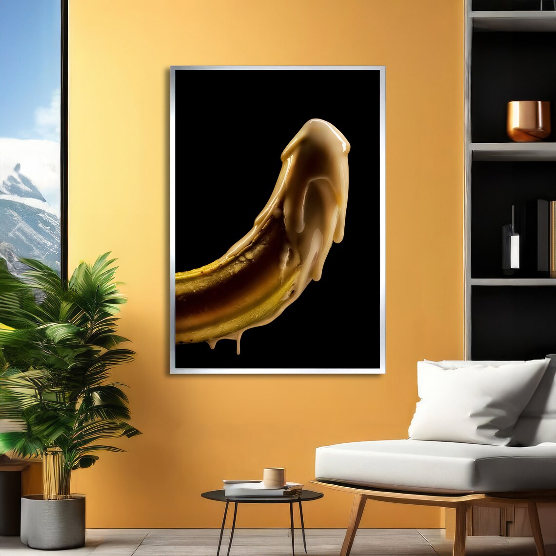 Seductive Banana Drip Art Erotic Food Art Unique Kitchen Wall Decor Ready To Hang - Image 2