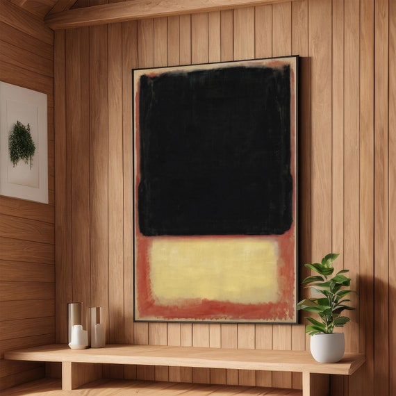 Sunset Horizon Abstract Rothko Inspired Yellow And Black Ready To Hang Modern Art