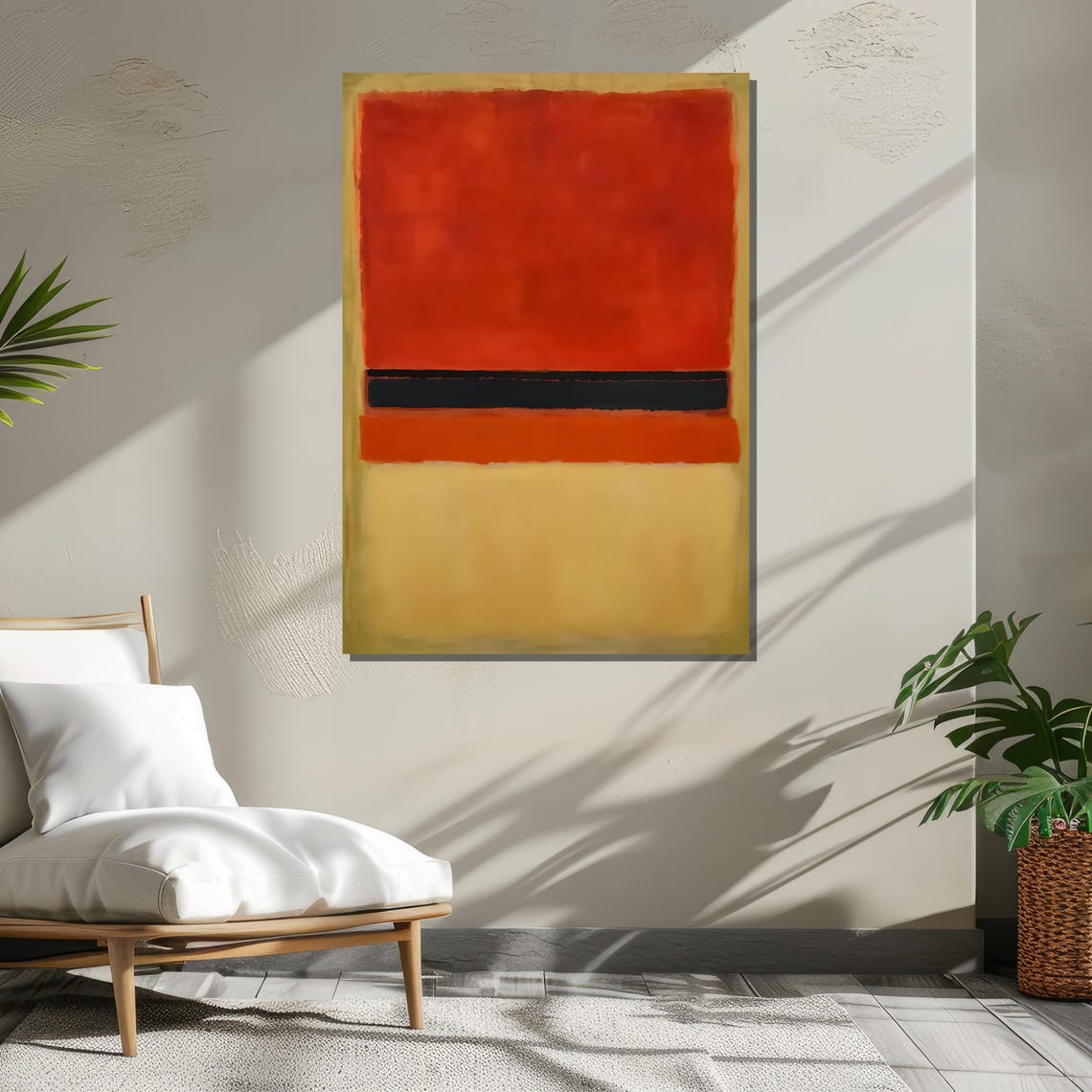 Abstract Expressionist Red Black and Yellow Color Fields Art Poster - Image 3