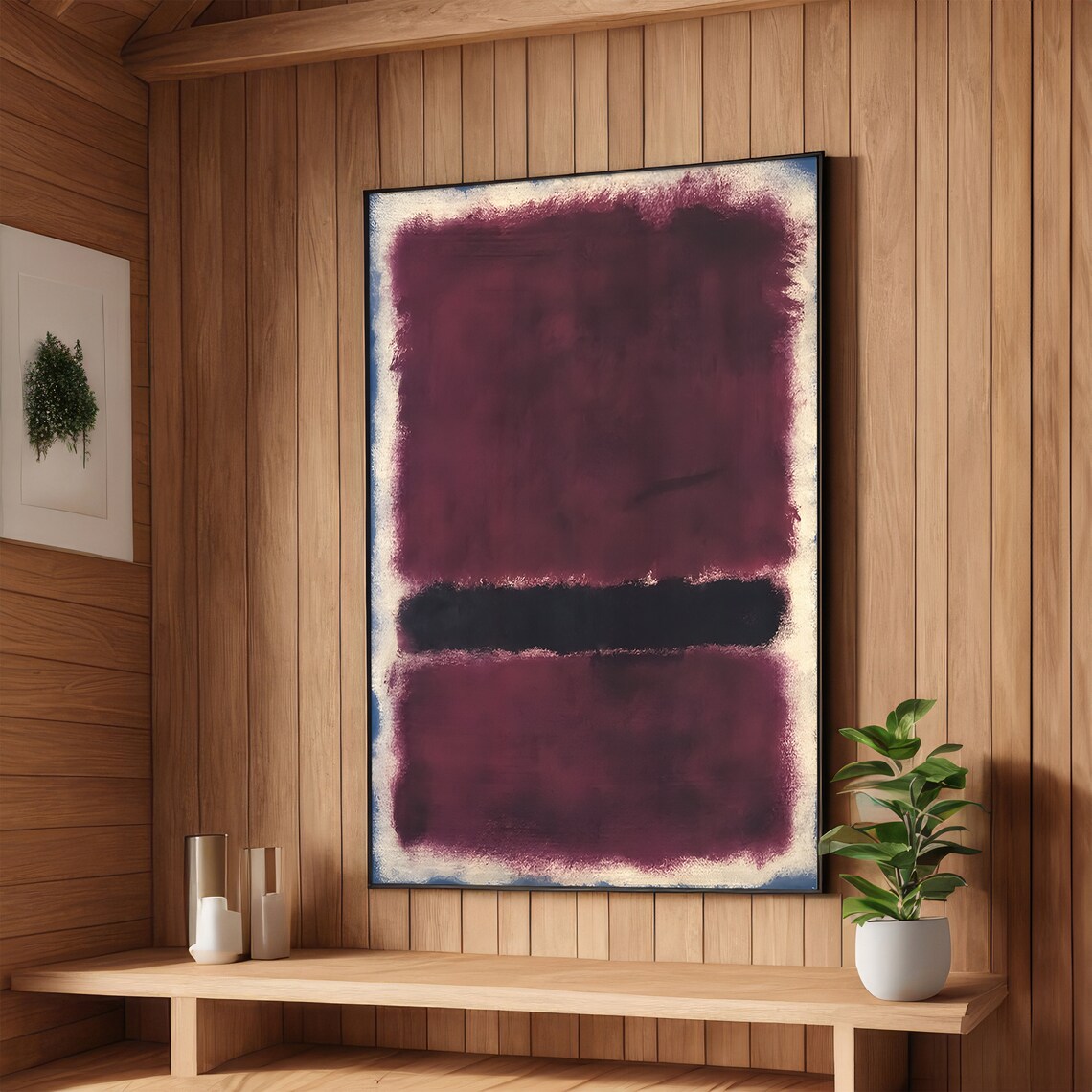 Wine Purple and Black Rothko-Inspired Color Block Art Poster