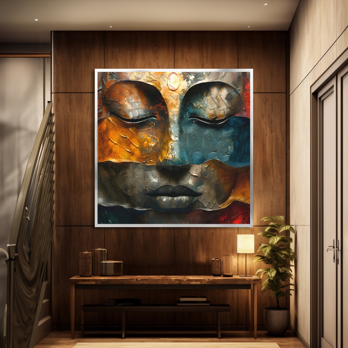 Buddha Harmony Tranquil Buddha Wall Art Peaceful Zen Painting - Image 2