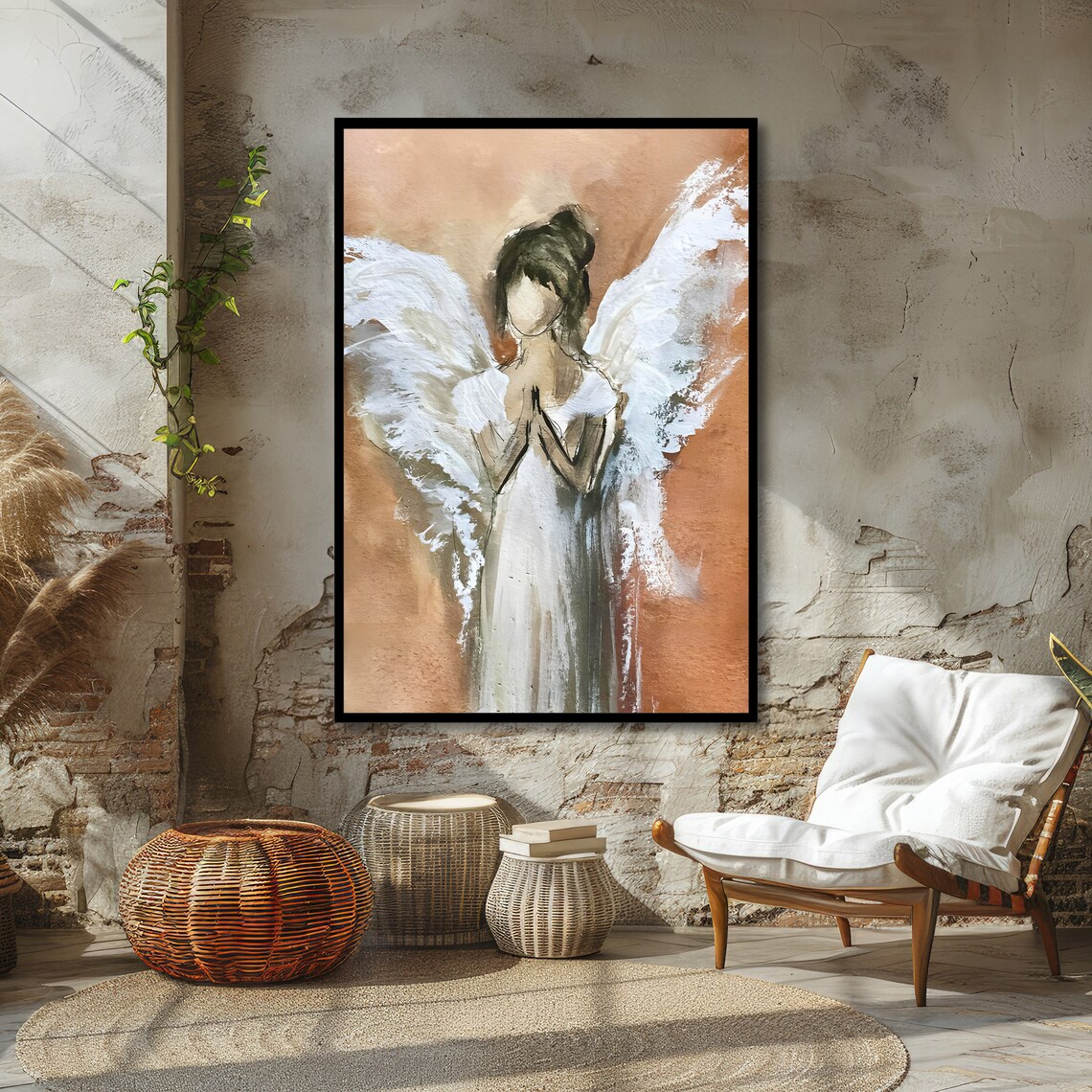 Guardian Angel Serene Watercolor Wings Heavenly Peaceful Art Poster - Image 6