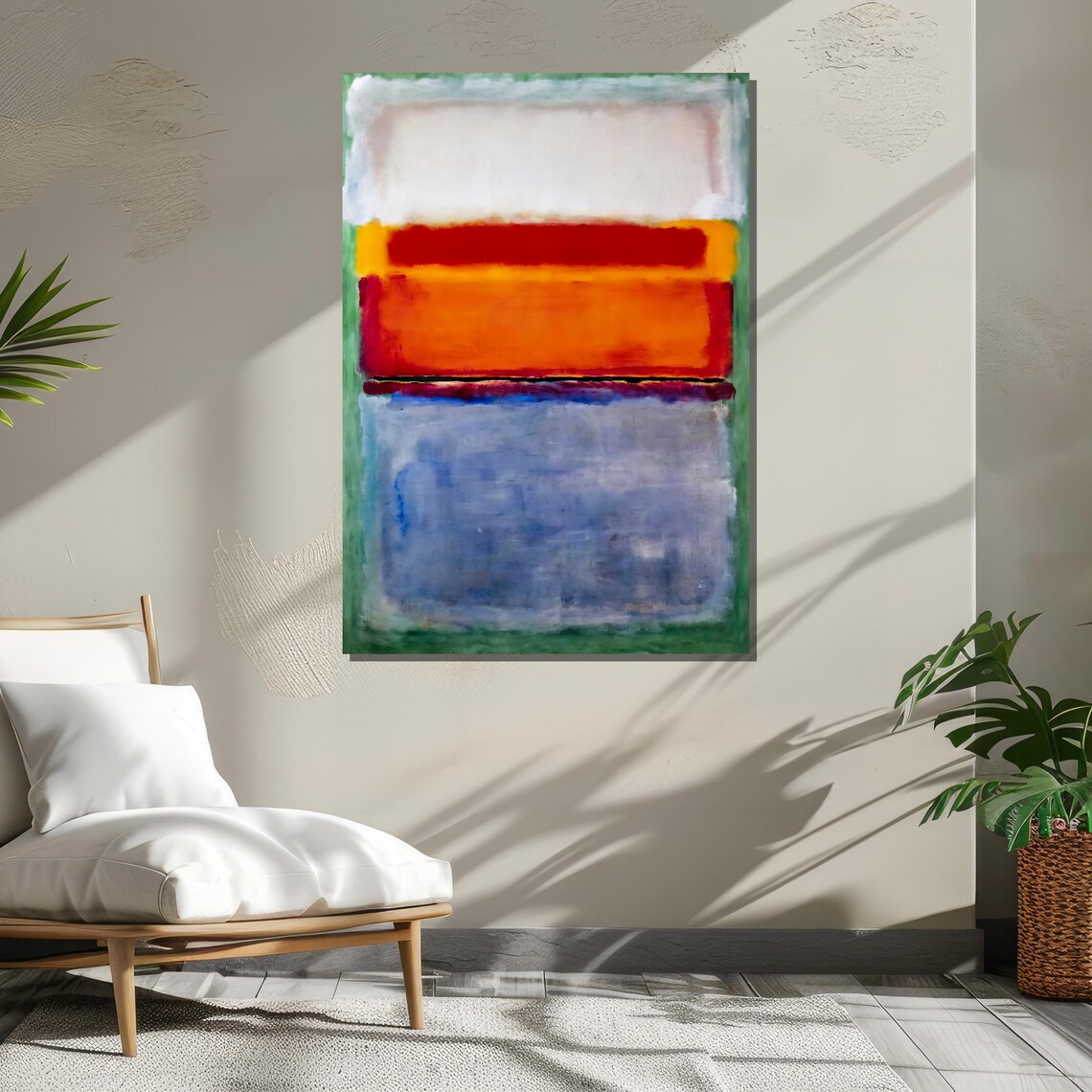 Rothko-Inspired Abstract Color Field in Orange Blue and Green Poster - Image 3