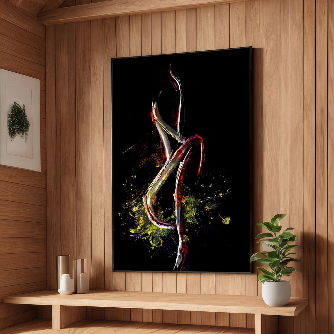Vivid Abstract Dancer Art Colorful Dance Modern Wall Decor Ready To Hang