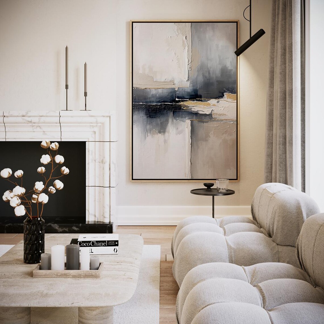 Abstract Reflections In Gray And Gold Artwork Wall Art