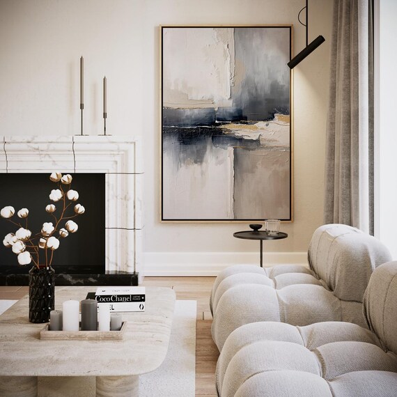 Abstract Reflections In Gray And Gold Artwork Wall Art