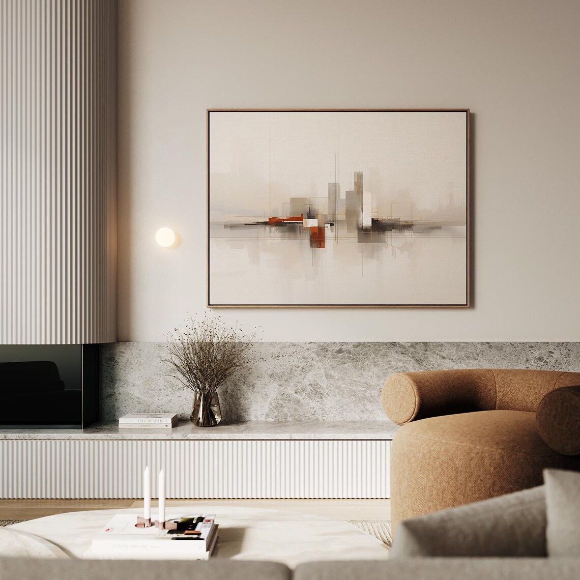 Abstract Horizontal Lines And Planes Artwork Wall Art