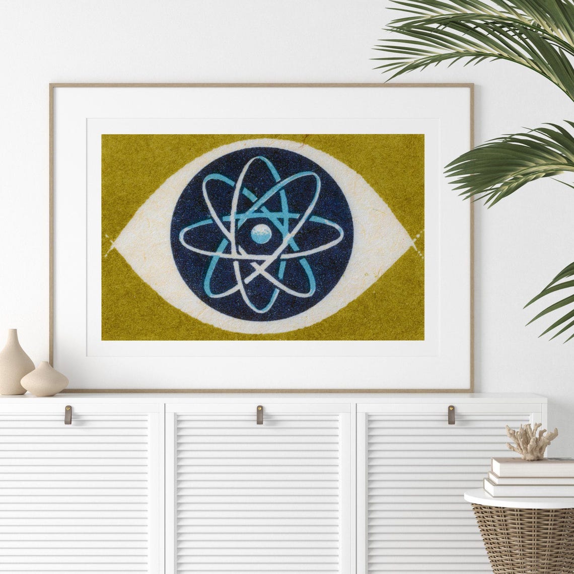 Atomic Energy Atom Eye Symbol Mid Century Vintage Art Poster - Image 2