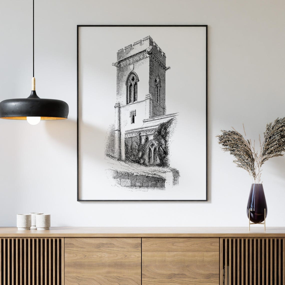 Northamptonshire Stone Parapet Crenellated Church Tower Poster - Image 4