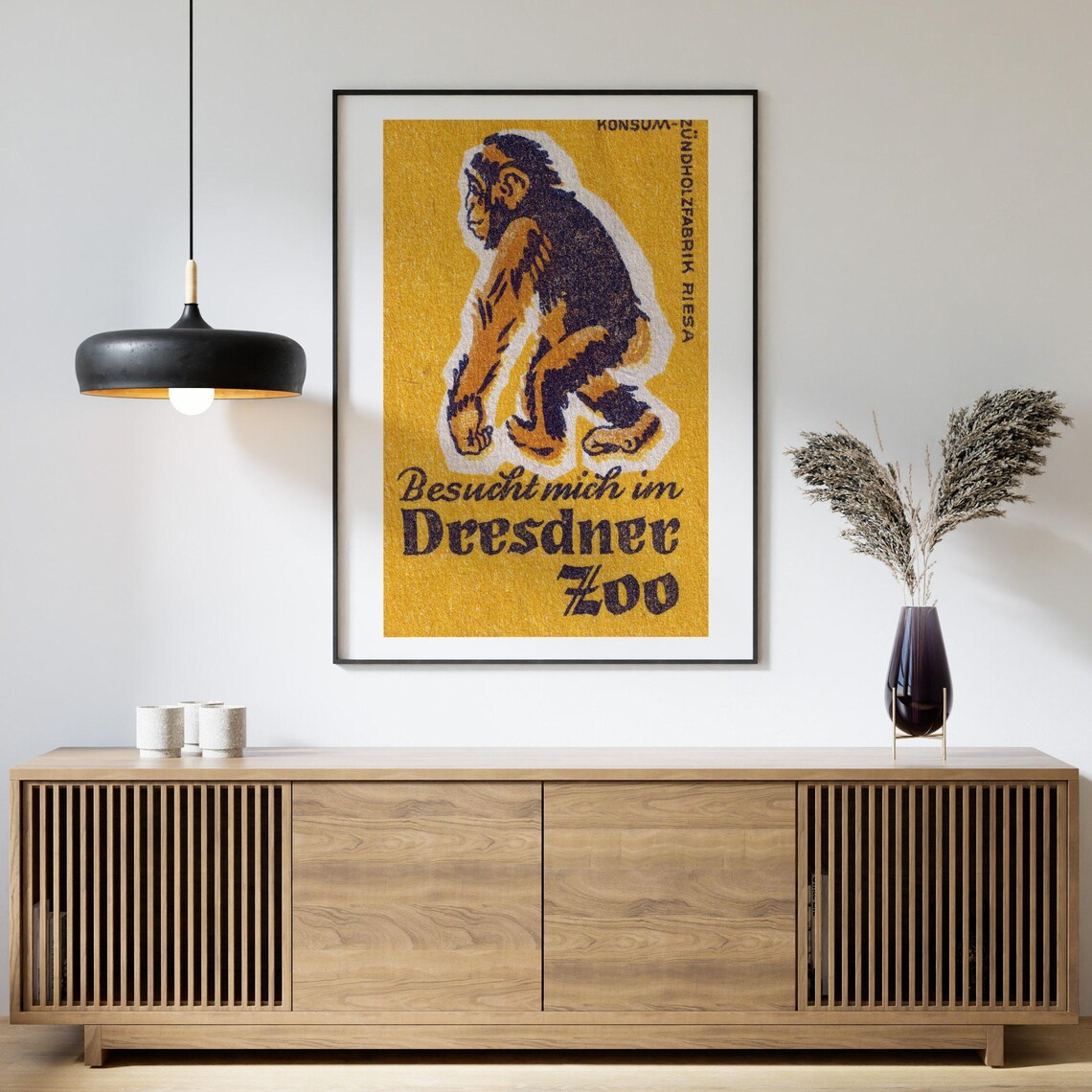 Yellow Monkey Matchbox Vintage Eastern Europe Poster - Image 4