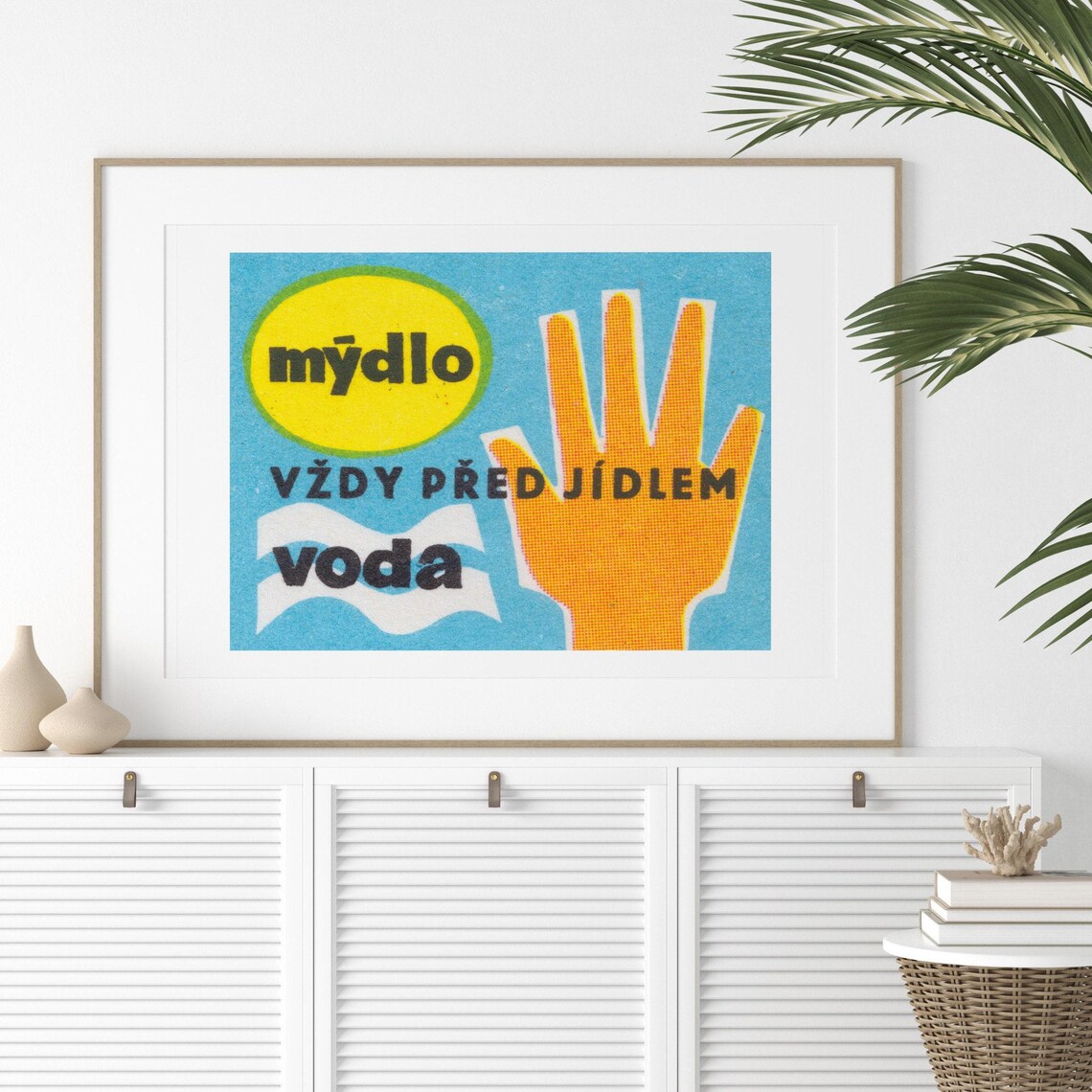 Wash Hands Soap Water Hygiene Vintage Czech Health Education Poster - Image 2